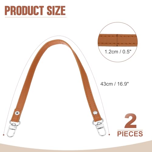 PATIKIL Leather Purse Handle Strap, 2 Pcs 17 Inch Leather Purse Strap Replacement DIY Women Clutch Bag Handbag Top Handle Strap Repair Accessories, Yellow - color: Yellow, size: 17 Inch