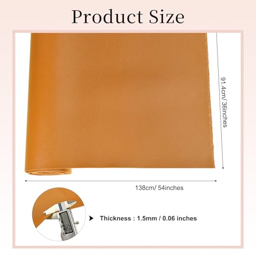 uxcell Marine Vinyl Fabric, 54 Inch 1 Yard Upholstery Faux Leather Soft Waterproof Sheets Fabric for Crafts DIY Sewings Sofa Wallets Handbag Car, Khaki - color: Khaki
