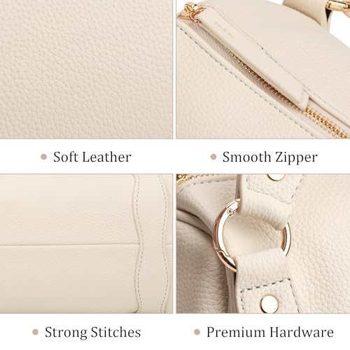 Elegant Lace Trim Bucket Bag for Women - color: Milky White
