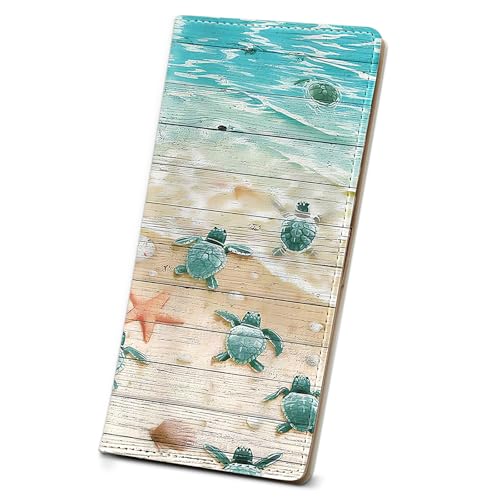 Anikathy Womens Wallet, Rfid Wallets for Women,Slim Thin Credit Card Holder Organizer Purse,PU Leather Cute Long Bifold Clutch Cash Wallet with Zipper Coin Pocket,Ladies Gift,Beach Turtles - color: Beach Turtles