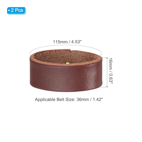 PATIKIL Leather Loop Keeper, Leather Loops Belt Keeper Loops Retainer Straps Replacement, - color: Reddish Brown, size: 1.5"/1.6"