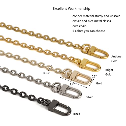 Xiazw Mini Copper Purse Chain Shoulder Crossbody Strap Bag Accessories Charm Decoration - color: Gold, size: 18''