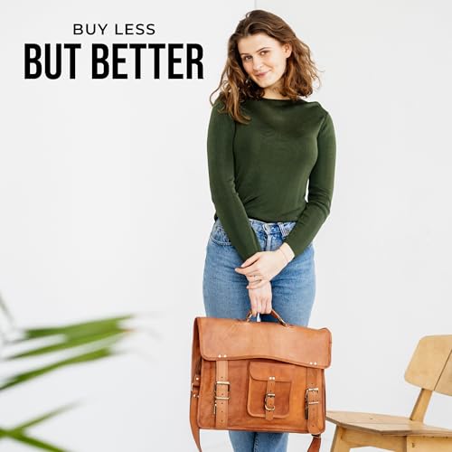 BERLINER BAGS Genuine Leather Messenger Bag For Men Berlin XXL- Brown | Briefcase For Travel & Work, Adjustable Strap, 17" Laptop Slot, Trolley Sleeve, Phone Pocket, Pen Loops, Key Carabiner - color: Brown Xxl
