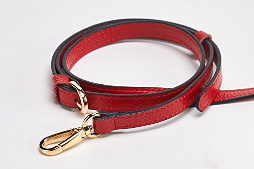 LIVE UP Full Grain Purse Strap Genuine Leather Replacement for Cross Body Bag Handbags - color: Red