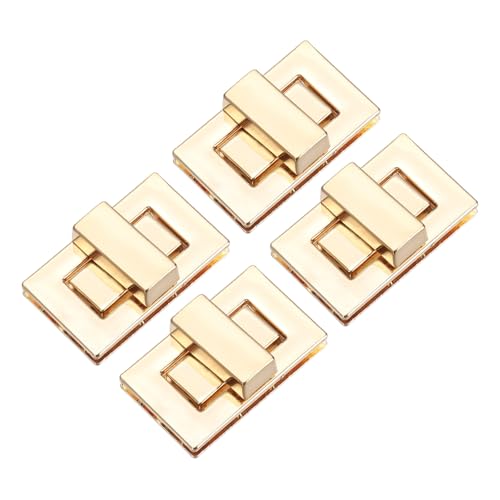 M METERXITY 4Pcs Purse Twist Lock (1.26 x 0.79 Inches, Light Gold)- Rectangular Purse Closure Twist Turn Lock Clasp Metal Clip Hardware Apply to DIY Handbag/Purse/Wallet/Leather Craft - color: Light Gold, size: 1.26 x 0.79"