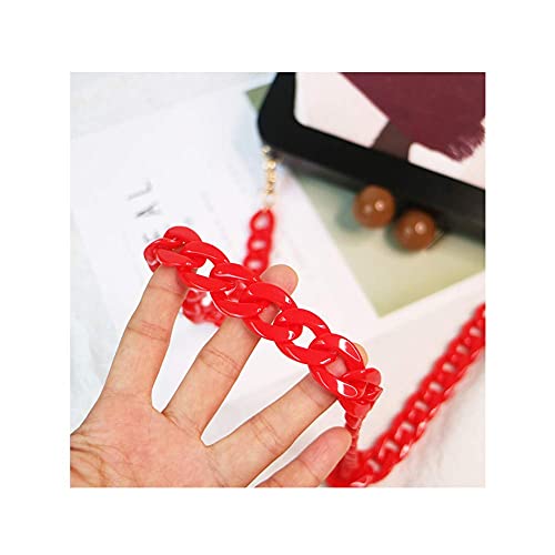 Aumey Clear White Black Brown Acrylic Chain Clutch Purse Strap Handles Bag Handbag Purse Replacement Chains 40 Inches - color: Red