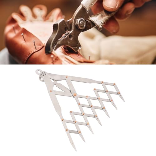 Expanding Sewing Gauge, Equal Distance Leather Belt Quick Mark, Equidistant Measuring Marking Drapery Guide Ruler, Equally Spacing Isometric Divider Ruler Tool (7 Teeth with Lock - style: 7 Teeth with Lock Function
