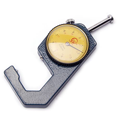 Utoolmart Dial Thickness Gauge, Flat Head Thickness, 0-20mm Tester Dial Measuring Tool for Paper Leather Cloth Paper, Film, Wire 1 Pcs - size: Tip 0-20MM