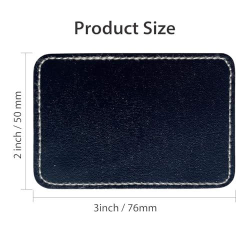 Black Blank Leatherette/Leather Patches for Hat Laser Engraving Iron-on with Heat Press Adhesive Backing (30 Pack,3 × 2 Inch) - color: Black, size: Rectangle