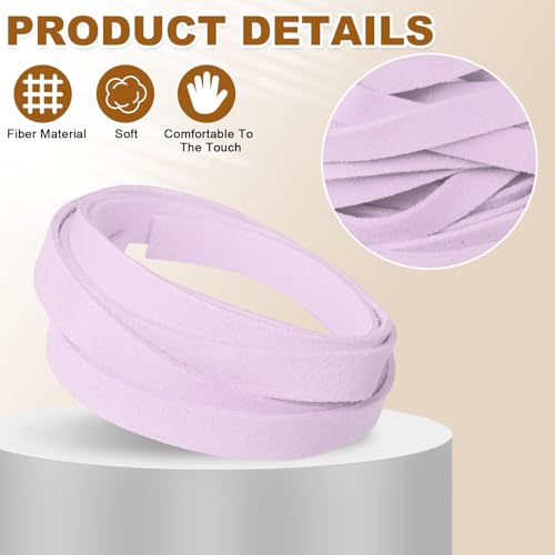 uxcell 10Pcs 1 Yard 10mm Wide Flat Leather String Cord, 1.4mm Thick Craft Suede Strap Braiding Lacing Strips Rope for DIY Leather Crafts Necklace Bracelet Collars Belts, Light Purple - color: Light Purple