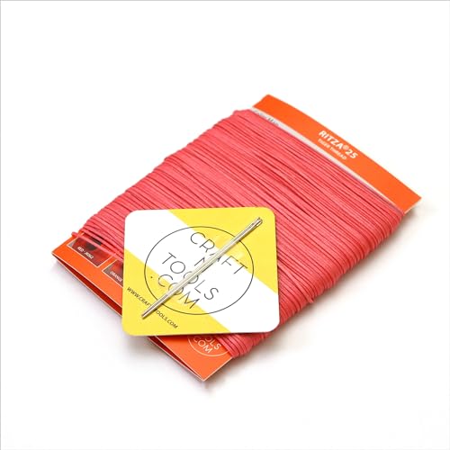 RITZA 25 Pink Peony 1.2mm Tiger Thread for Leather Craft | Waxed Tiger Thread - color: 1,2 mm - Pink Peony - 50 meters