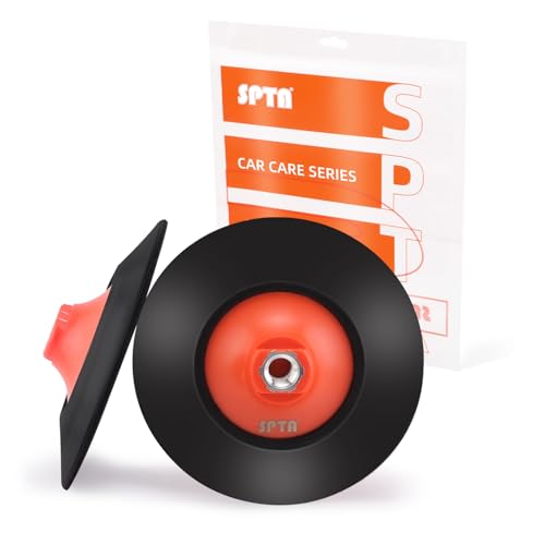 SPTA 2Pcs RO Rotary Flexible Backing Plate, Hoop-and-Loop Face PU Soft Backing Pad Used On Rotary Polisher Sander for Sanding Polishing Buffing Finishing (5/8"-11 Thread, Orange, 6Inch (150mm)) - size: 6Inch (150mm), style: 5/8"-11 Thread