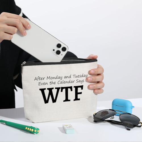Funny Work Makeup Bag Humorous Travel Essentials Organizer Cosmetic Bags | Portable Pouch Purse for Women, Roomy Travel Makeup Toiletries Accessories, Christmas Gag Gifts for Women - color: Multicolor 1439
