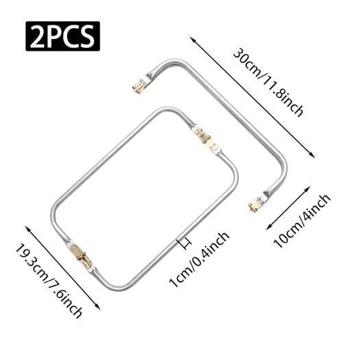 Mormchlots 2Pcs 11.8 Inch Metal Purse Frame | Rectangle Lock Frame Purse Hardware Kiss Lock Clasp Bag Frame, U-Shaped Handle for DIY Bag Making/Sewing Clutch Crafts - size: 11.8inch