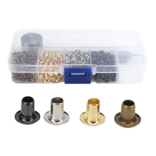 Metal Eyelets, 2mm Metal Grommets Kit Shoelaces Belts Eye Buckles with Plastic Storage Box for Leather, Shoes, Fabric, Belts