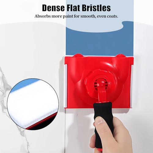 Paint Edge Trimmer Plus 4 Replace Pads, Paint Pad Applicator, Corner Walls and Ceilings Pad Painter, Edge Painting Tool with Painter's Pad Refills for Baseboards, Windows, Doors - size: 4 Pads