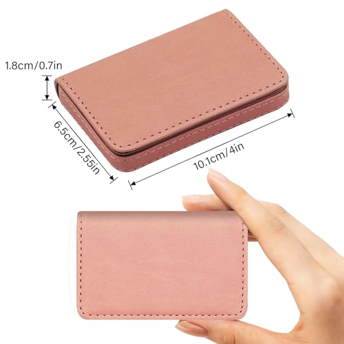 AI-DEE RFID Blocking Wallet - Minimalist Leather Business Credit Card Holder (Orange Pink) - color: Orange Pink