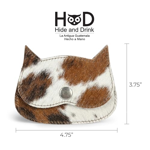 Hide & Drink, Cat Shape Wallet Handmade from Full Grain Leather - Furry - color: Furry