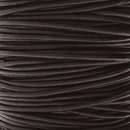 The Beadsmith Leather Cord – Dyed Antique Black – 1mm Spool – 25 Yards/22.86 Meters – Indian Leather Thong Ideal for Braiding, Beading, Necklaces, Fine Lacing, Hair Accessories & DIY Jewelry Making - size: 1mm, style: Dyed Antique Black – 25 Yards