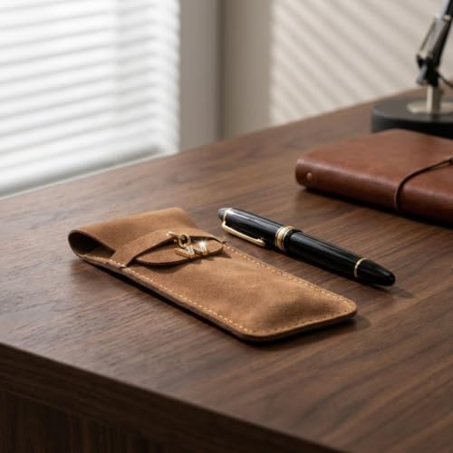 Personalized Initial PU Suede Pen Pouch - Office and Professional Storage Accessory, Ideal Gift for Coworkers (W) - color: W