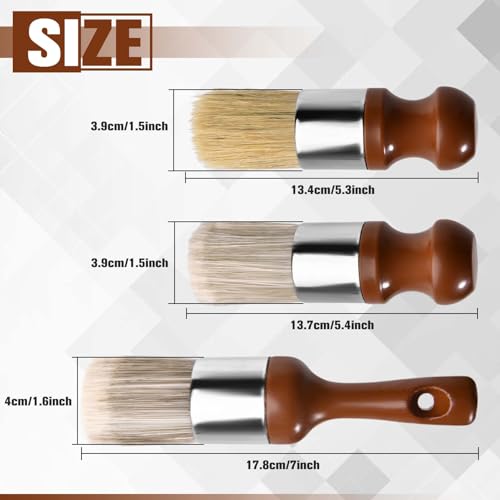 3PCS Salve Brush for Furniture, Leather Wood Cleaning Brush Set with Soft PET & Mixed Bristles, Wax & Polish Applicator for Car Seats, Shoes, Jackets, Couches Maintenance