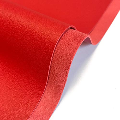 Real Bright RED Leather Material: Genuine True Red Lambskin Leather Sheet for Crafting, Sewing and Personalized Leather Projects (True Red, 12x18In/ 30x45cm) - color: True Red, size: 12x18In/ 30x45cm