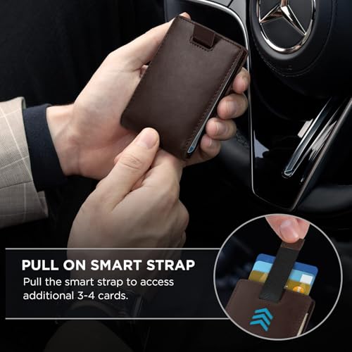 RFID Blocking Slim Bifold Leather Minimalist Front Pocket Wallets for Men with Money Clip Thin Mens Brown - color: Brown
