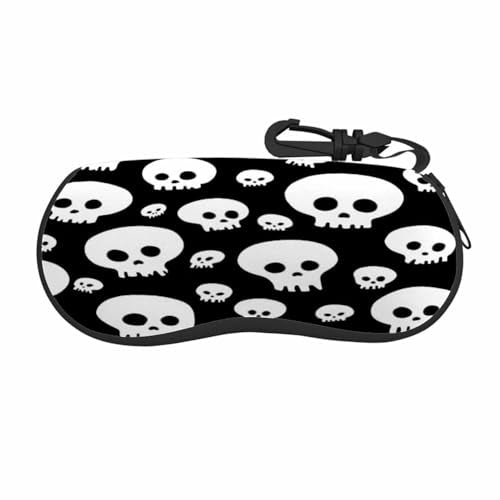 IBILIU Eyeglasses Case Circuit Board Ultra Light Neoprene Sunglasses Case,Soft Reading Glasses Case For Women Men - color: Human Skull