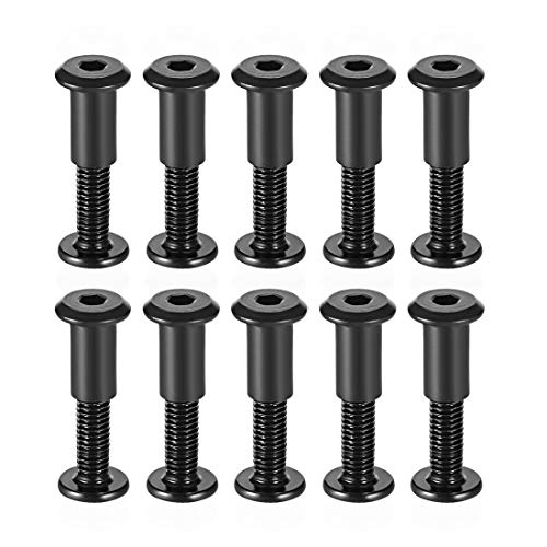 uxcell Screw Post Fit for 5/16" 8mm Hole Dia Male M6x30mm Black 10 Sets - size: 30mm
