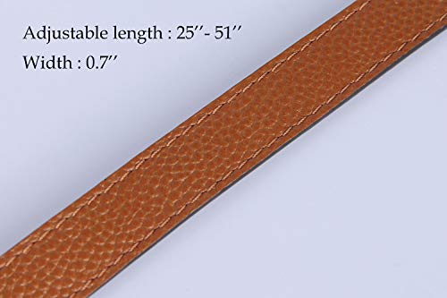 VanEnjoy Full Grain Leather Adjustable Replacement Cross Body Purse Shoulder Strap, 0.7” Width, Adjustable Length 25”-51” (Brown) - color: Brown