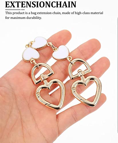 SONGKISSZQ Purse Strap Extender,Bag Extender Chain,Purse Chain Extender for Purse Handbags Shoulder Bag(White Heart) - color: Heart White