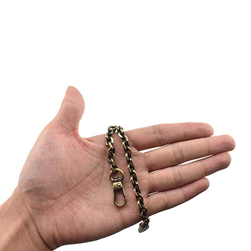 HAHIYO Mini Pochette Purse Chain Strap Thin Wide 6mm for LV Length 7.9 Inches Thick 2mm Shiny Bronze for Handbag Wallet Clutch Comfortable Flat Metal Strap 1 Pack - size: Bronze 7.9 Inches Length