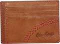 Rawlings | Men's Front Pocket Wallet Collection | Genuine Leather | Multiple Styles & Colors - color: Light Brown | Cash Pocket | Baseball Stitch