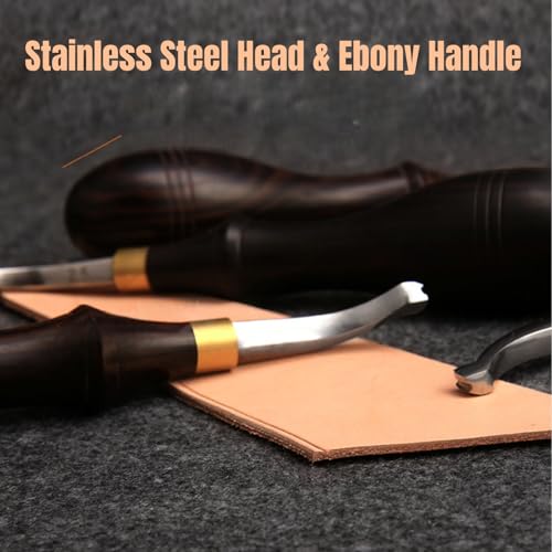 Stainless Steel Double Line Leather Edge Creaser, Leathercraft Marking Tool, 1mm - size: 1MM