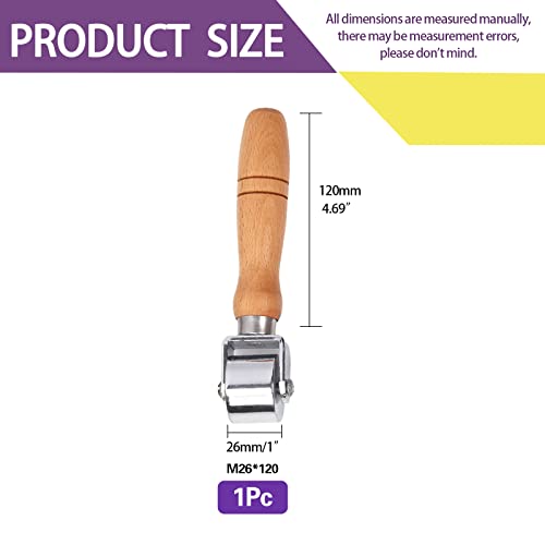 Swpeet 1Pcs 26mm Heavy Duty Leather Press Seam Roller Assortment Kit, Leather Press Laminating Roller Edge Roller Leather Edge Creaser and Smoother Platen Tool for Leather - size: 26mm