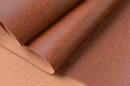 Wento Thick Faux Leather Fabric Soft Skin Grain PU Leather for Furniture Cover Reupholster Sofa Chairs Cushions Vinyl Upholstery (1 Yard, Cinnamon Brown) - color: Cinnamon Brown, size: 1 Yard (54" x 36")