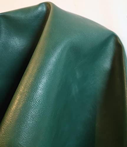 NAT Leathers 24 inch x 54 inch Vegan Faux Leather Fabric by the Yard Synthetic Pleather 0.9 mm Soft Smooth Upholstery 9 sq.ft. (24" x 54" -2/3 of Yard) (Hunter Green) - color: Hunter Green