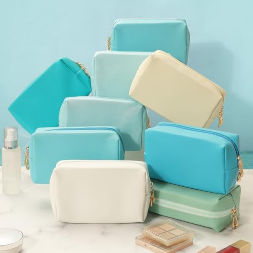 Sanwuta 9 Pcs Makeup Bags Bulk Toiletry Case,Blue and Green Color - color: Blue and Green Color