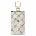 GOLF SUPAGS Women PVC Leather Car Key Chain Card Holder Wallet Pouch 6 Hook Snap Closure keys Money Organizer Case | Card Holder - color: Green×White, style-2