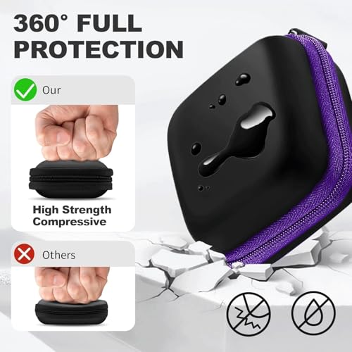 2Pack Square Earbud Case Portable EVA Carrying Case Storage Bag Cell Phone Accessories Organizer with Carabiner for Earphone, Earbud, Earpieces, SD Memory Card, Camera Chips, Black/Purple - color: A4-Square Black+Purple
