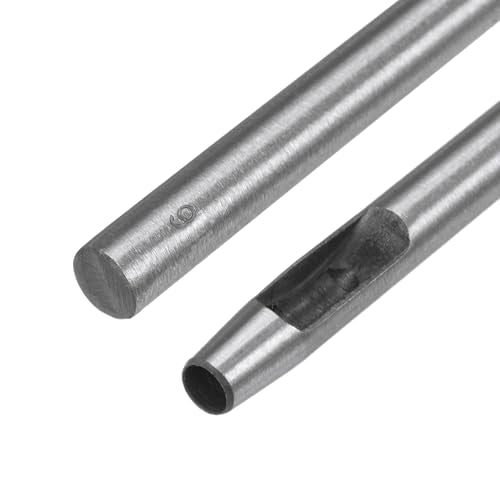 HARFINGTON 2pcs Hollow Punch for Leather 6mm Round Hole Punch Tool for Belt Puncher Carbon Steel Single Punch for Watch Belt Cut Leather Craft Rubber Paper Fabric Plastic Soft Material - size: 6mm
