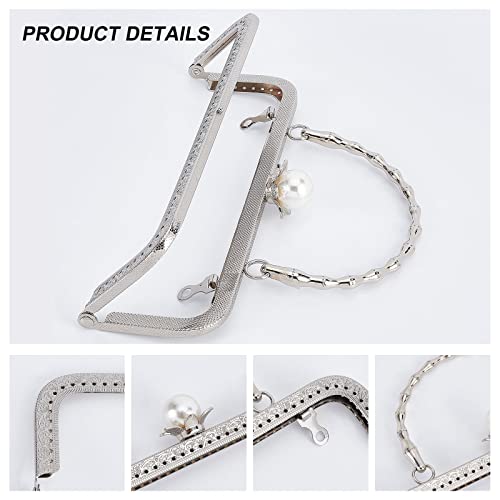 PH PandaHall 2pcs Purse Clasp Frame, Bag Kiss Clasp Lock with Stick Handle Frame Coin Purse for DIY Craft, Purse Making, Bag Making, 5.5x8.03 Inch