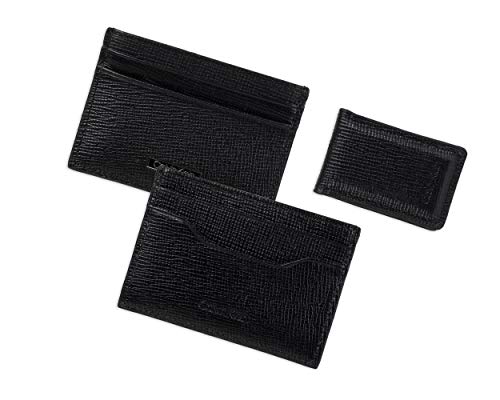 Calvin Klein Men's Wallet Sets-Minimalist Bifold and Card Cases - color: Black Bessemer - Card Case