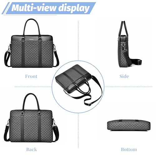 FSD. WG Business Bag Leather Messenger Bag Water Resistant Business Travel Briefcase Handbag Briefcase for Men - color: 91black