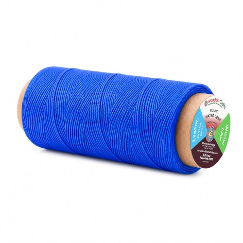 Mandala Crafts 80M 0.8mm Blue Round Waxed Thread for Leather Sewing - color: Blue, size: Round 0.8mm 85 Yards 80M
