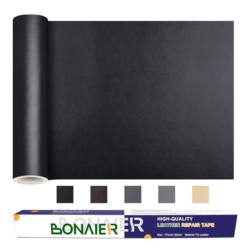 Leather Patches for Furniture,Self Adhesive Leather Repair Patch,Leather Patch Tape kit for Couch,Car Seat,Motorcycle seat,Loveseat - color: Black, size: 17"x 30"(Fine-Grained)