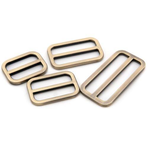 Loosco Flat Metal Adjuster Belt Sliders, 10 PCS Buckle Triglide for Strap Keeper Leathercraft Bag Belt Adjuster (Gold,1 1/4") - color: Gold, size: 1 1/4"
