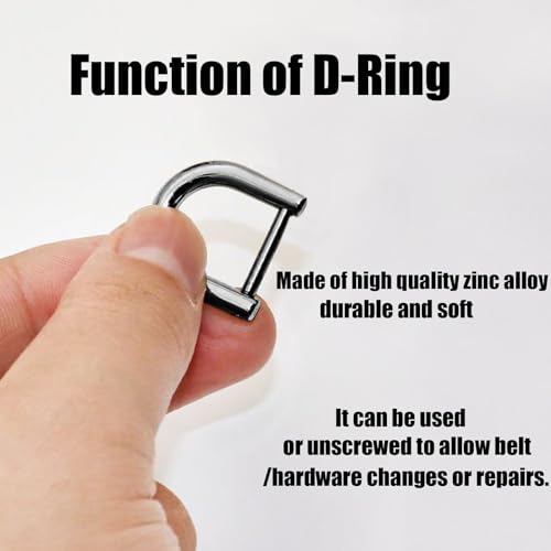 D-Rings with Closing Screw Shackle, U Shape Ring Key Holder, Horseshoe Shape Ring, Bag Hardware Accessories, DIY Leather Craft Purse Replacement (0.6 Inch/Gun Black), 6 PCS - color: Gun Black