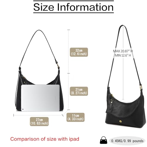 FOXLOVER Purses for Women Hobo Bag Designer Slouchy Tote Handbags - color: Black 01
