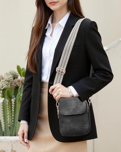 Fashion Small Crossbody Bags for Women Trendy Designer Cell Phone Purses - color: Darkgrey